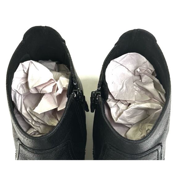 COLE HAAN Naia Black Leather Ankle Boot Bootie Womens Size 7B Side Zip New $200 - Picture 10 of 13